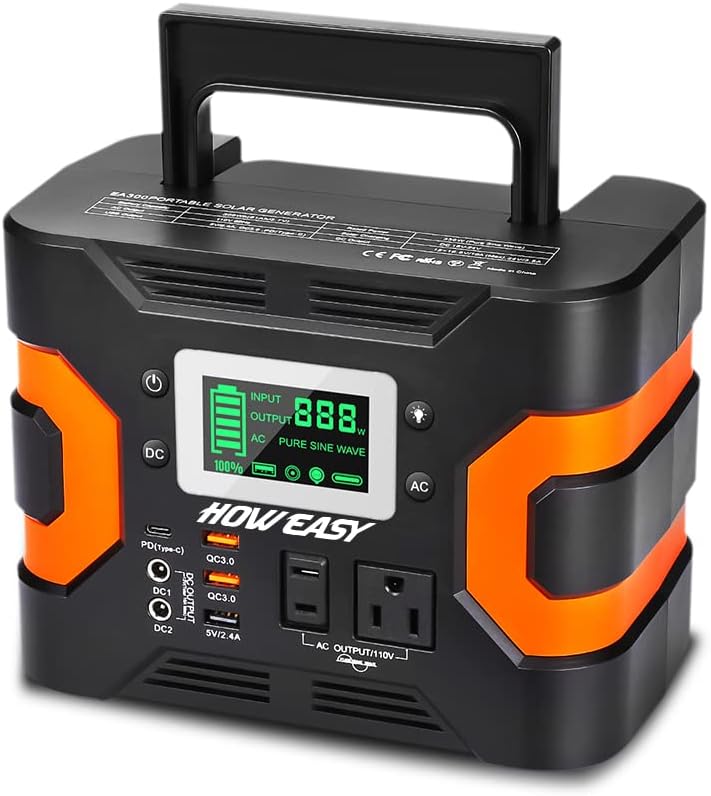 Portable Power Station 330W 300Wh Lithium Battery with AC Outlet and LED Light P88870