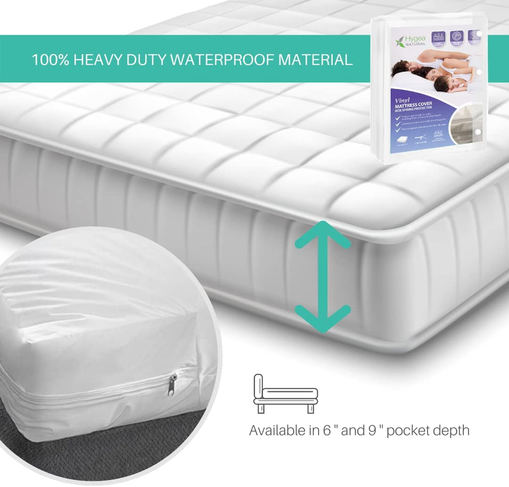 King Size Zippered Vinyl Bed Bug Proof Mattress Protector B534060
