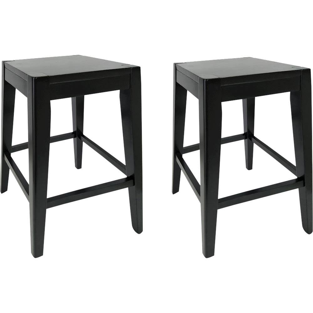 Black Wooden Counter Stool Set of 2 U13040