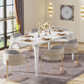 63" Sintered Stone White Marble Dining Table Y4051
