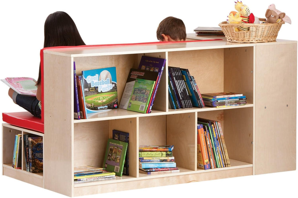 Modular Library Storage Set with Seat Bookcase Shelves F902604