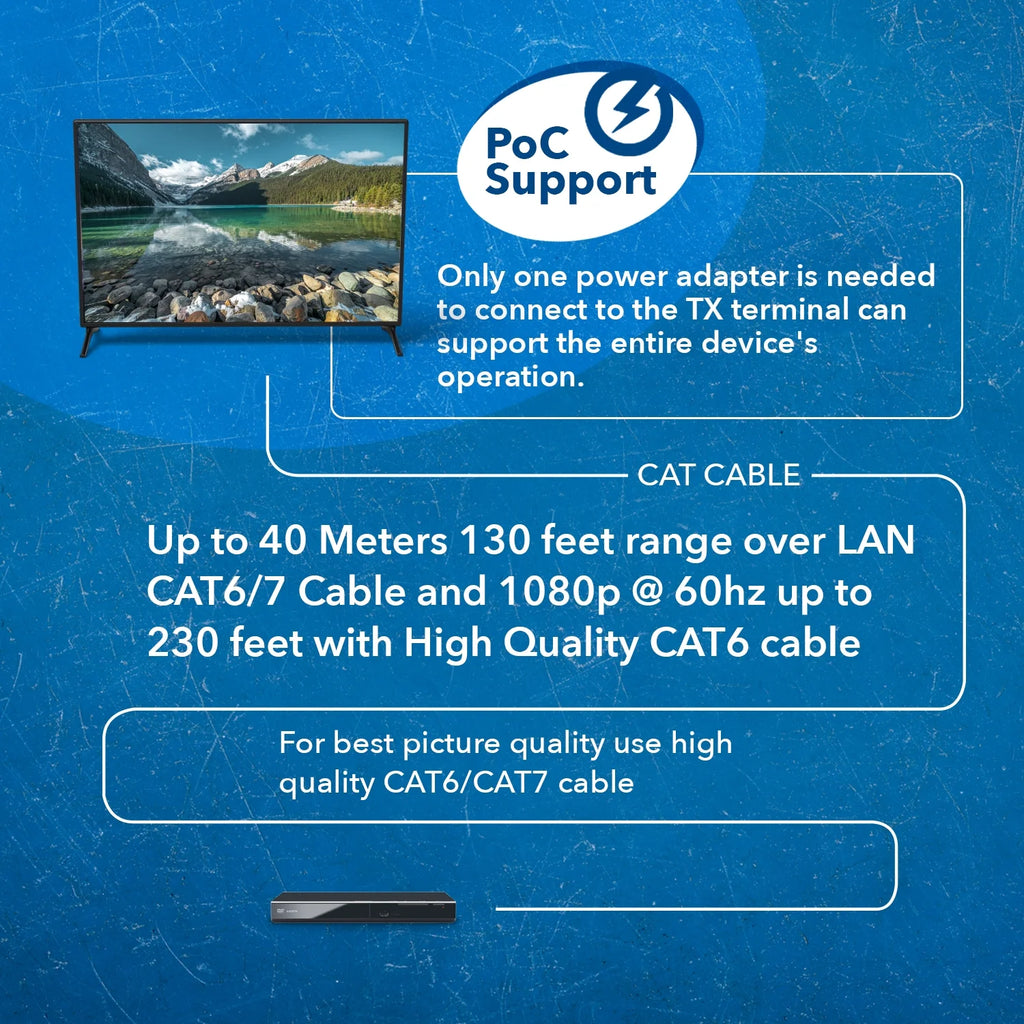 4K UltraHD Extender over HDBaseT Balun 18Gbps Over CAT 5/6/7 Ethernet Cable B730