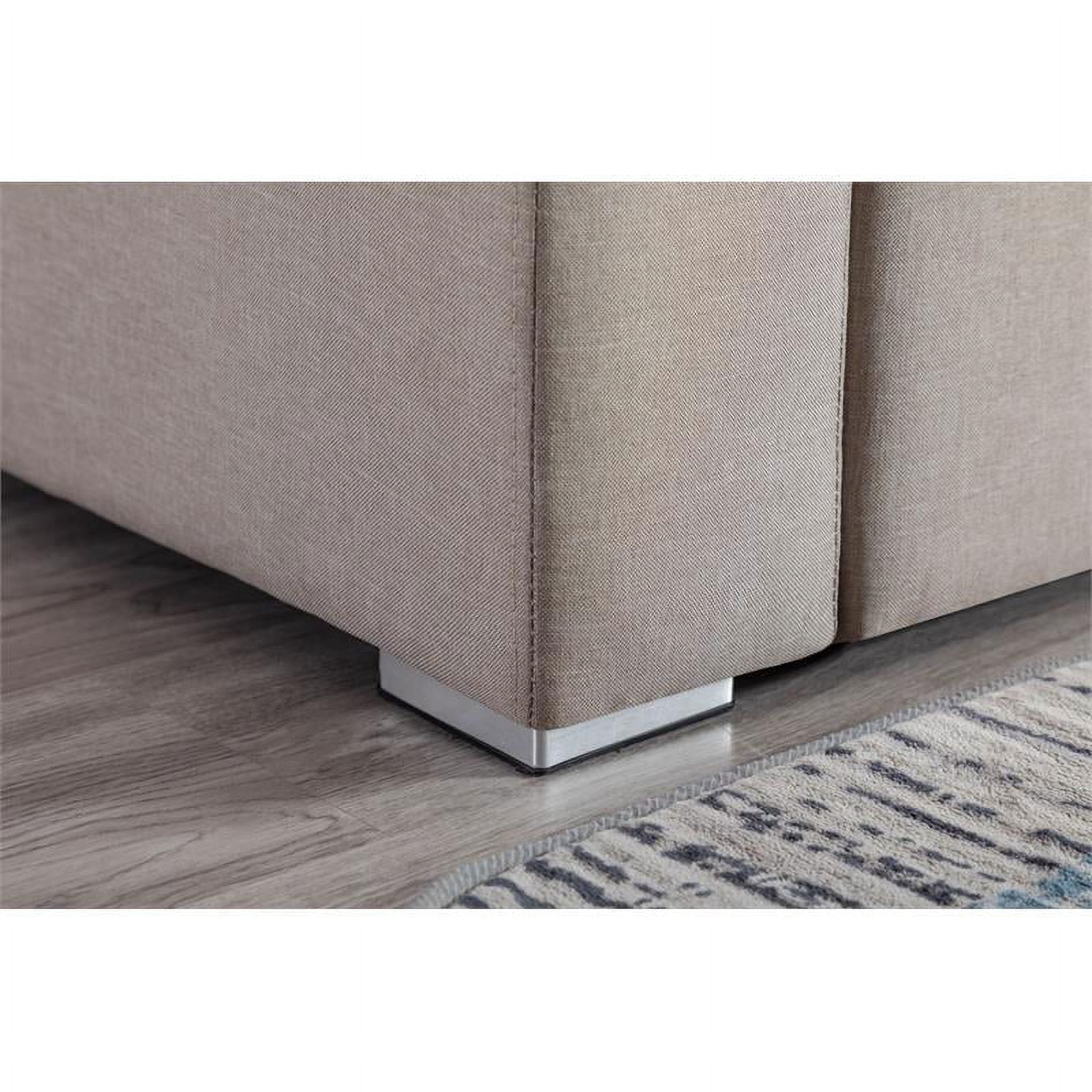 Beige Fabric Reversible Sectional with Storage Console L19144