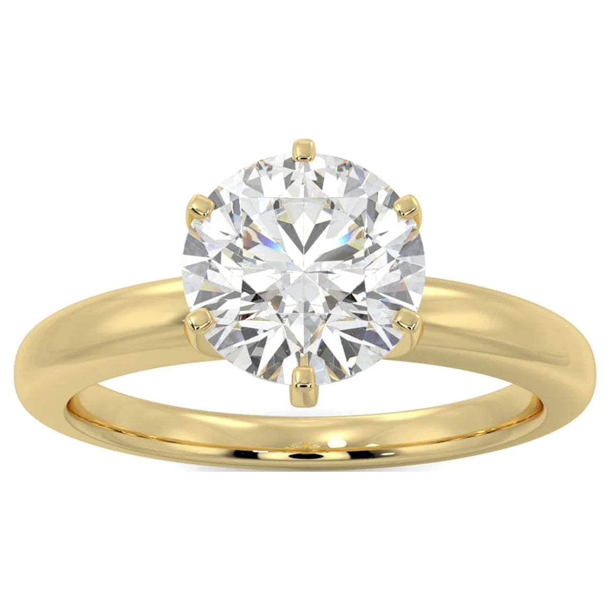 14k Yellow Gold Moissanite Solitaire Engagement Ring H74152