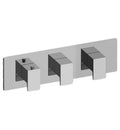 Polished Chrome Three Hole Horizontal Thermostatic Valve Square Trim Plate with Solar Handle B1631