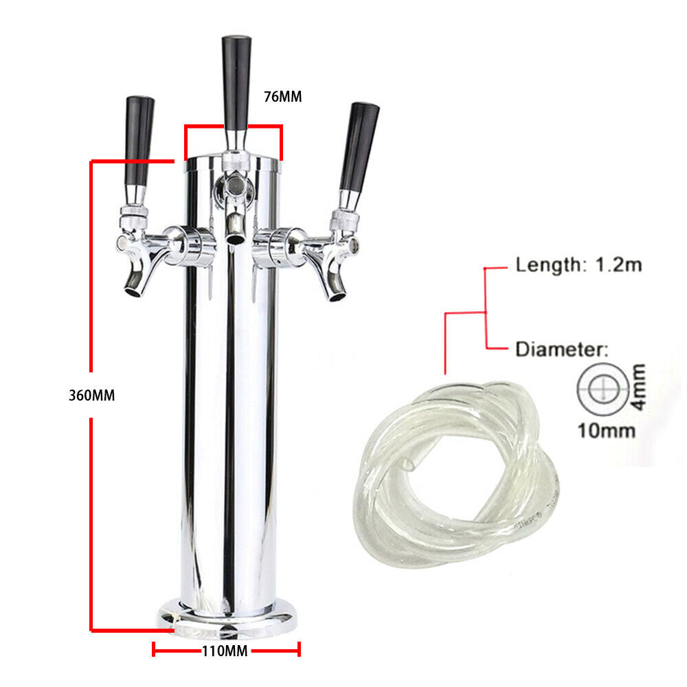 Stainless Steel Silver Beer Dispenser (3 Taps) E3493