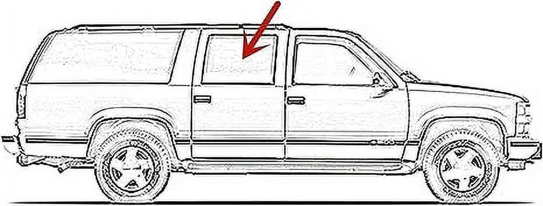 Right Side Rear Door Window Glass for Chevrolet/GMC Suburban 1993-1999 M286