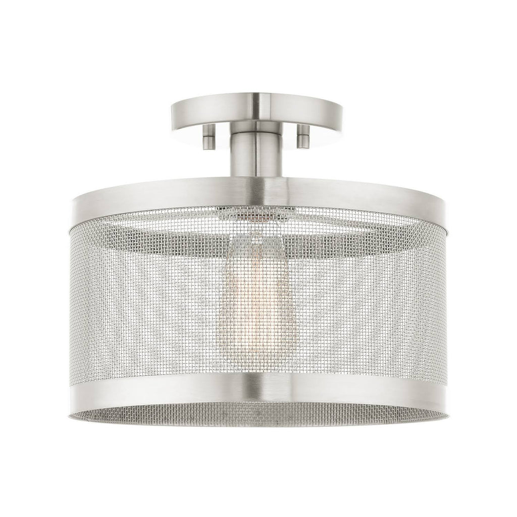 Brushed Nickel Semi Flush Mount Light S17655