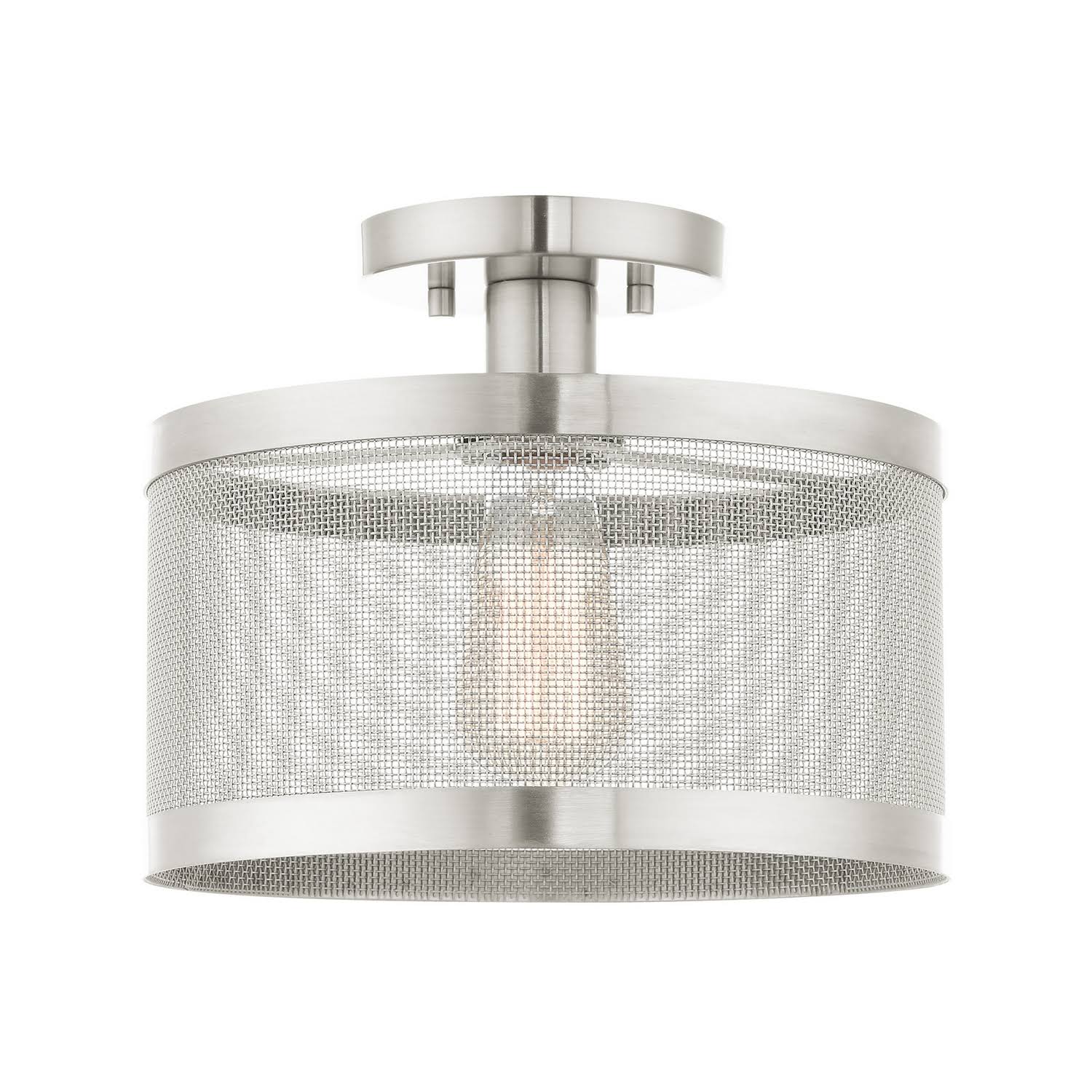 Brushed Nickel Semi Flush Mount Light S17655