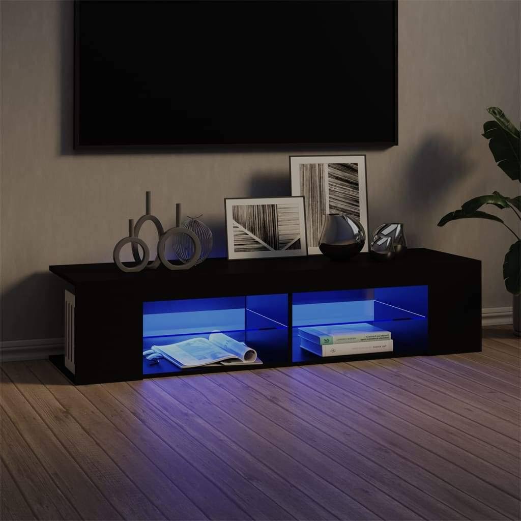 White Sonoma Oak TV Cabinet with LED Lights I772