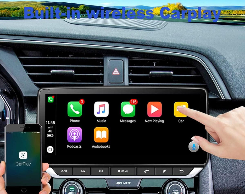 10.25inch Touch Screen Radio Replacement for Honda Civic 2016-2021 with Wireless Carplay Z439