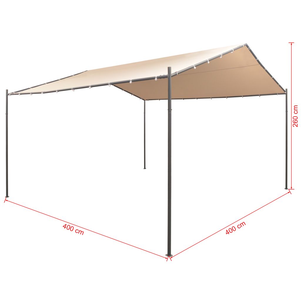 Beige Steel Frame Gazebo Canopy Tent 13ft x 13ft x 8.5ft G755