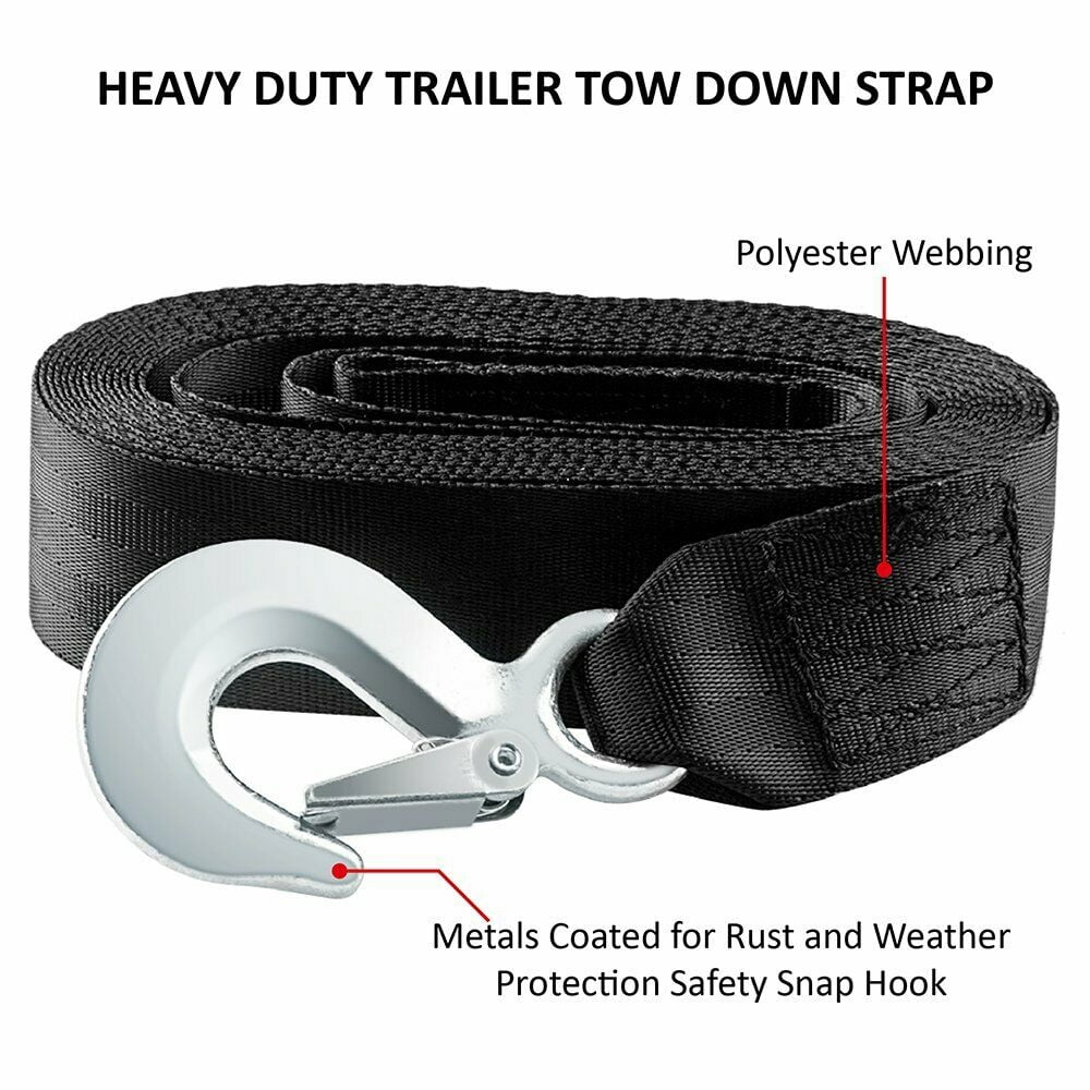 2" x 20' Heavy Duty Boat Trailer Winch Strap with Snap Hook N1226