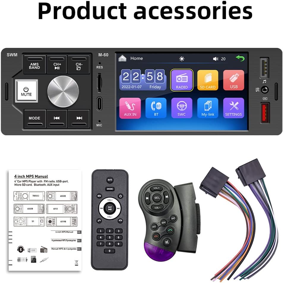 4 Inch Dual USB Car FM Radio MP5 Player Pack of 2 F25190