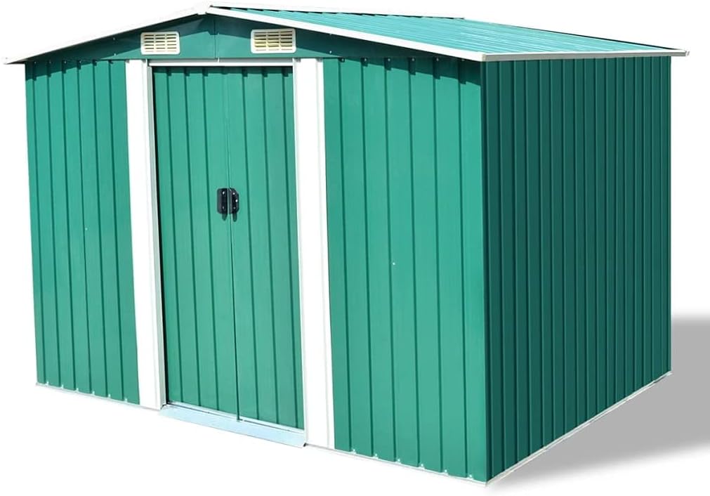 Anthracite Garden Storage Shed with Double Sliding Doors 101.2 x 80.7 x 70.1inch Z9972