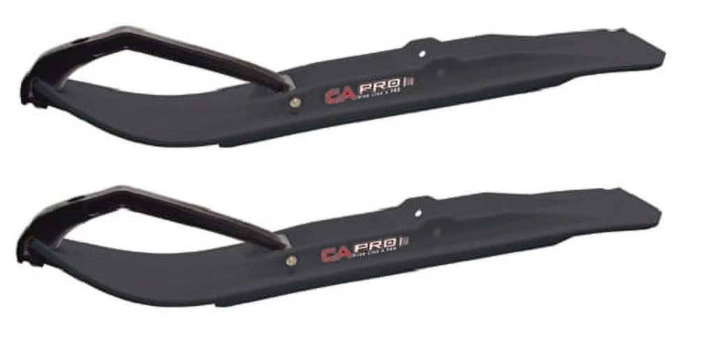 Black XT Snowmobile Skis with 6" Round Bars Complete Kit U394