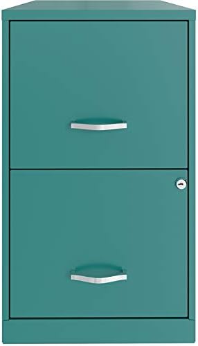 18in 2 Drawer Metal File Cabinet Teal G2195