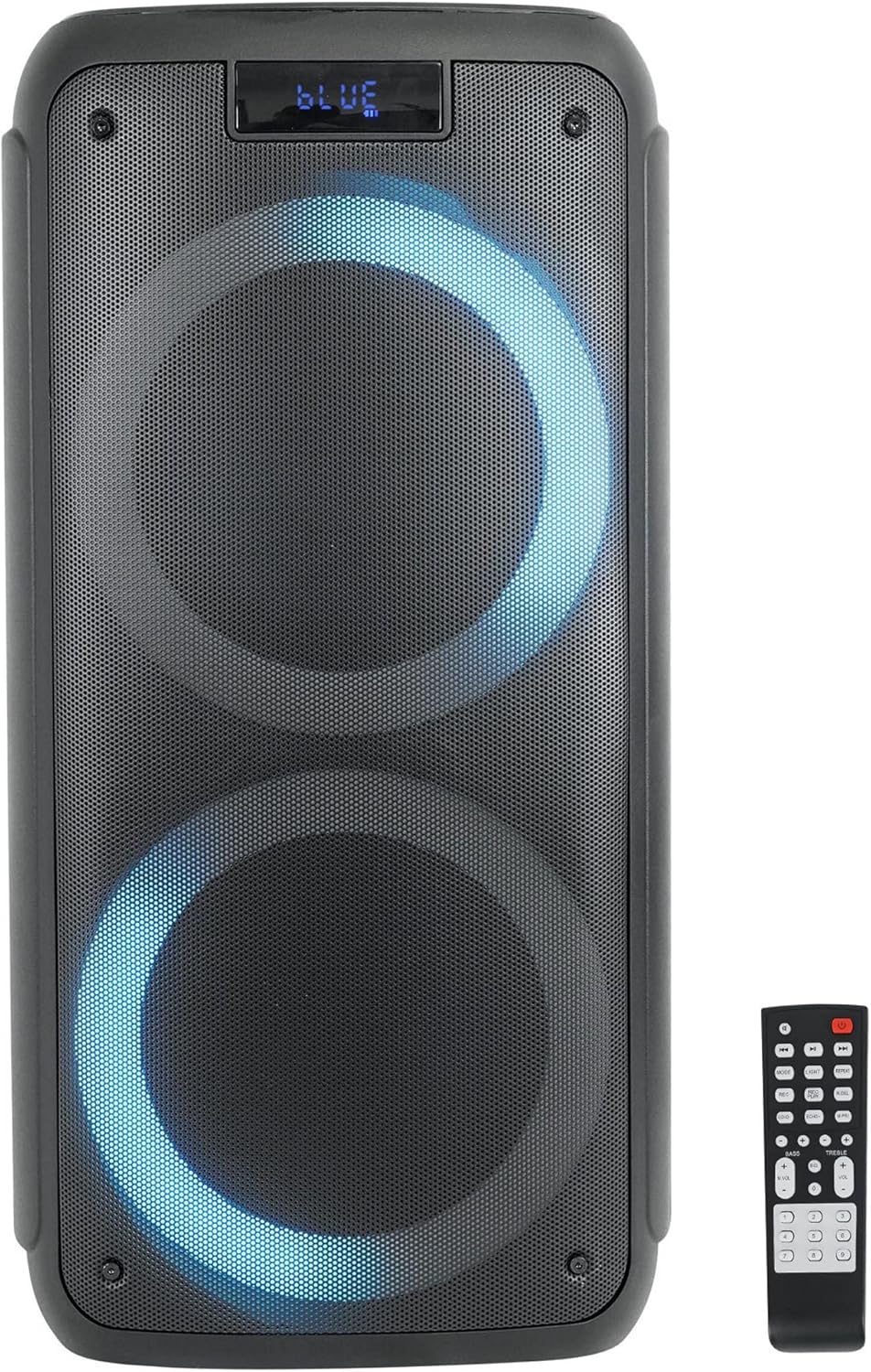 Dual 8 Inch Portable Bluetooth Speaker with Sound Activated Lights W550273