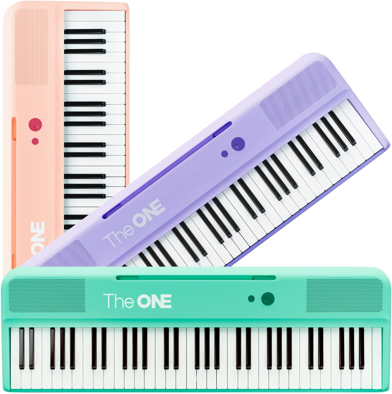 Piano Keyboard with 61 Lighted Keys, 256 Tones, 64 Polyphony, Built-in LED Lights (Pink) V9400