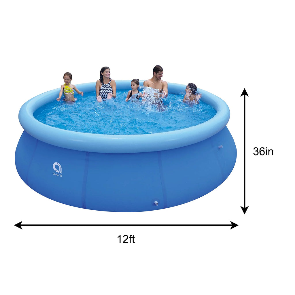 Blue Inflatable Above Ground Round Swimming Pool (12 ft x 36 in) M182649