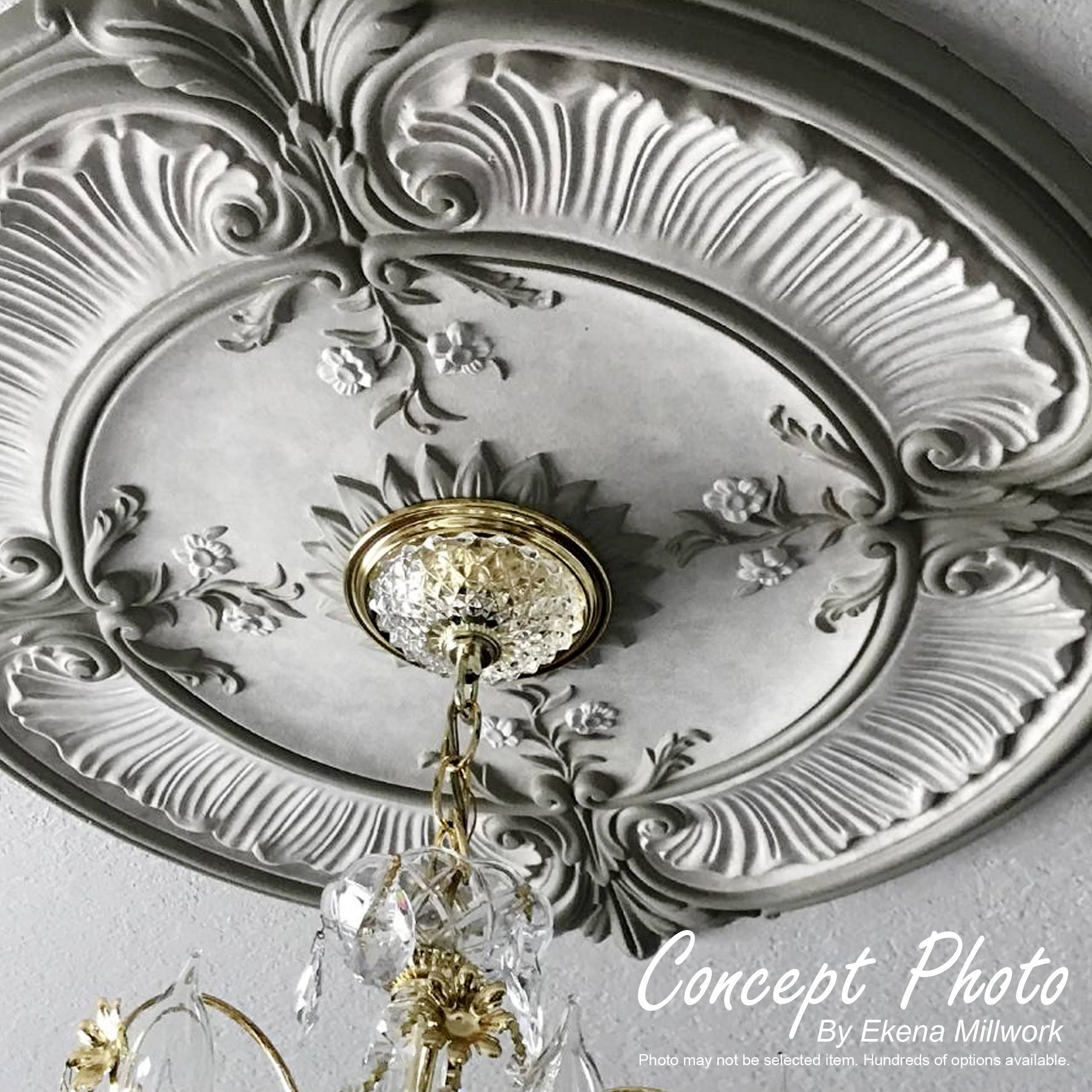 24 1/4x22OD x 3 7/8x22ID x 2x22P Hand-Painted Ceiling Medallion Y981270