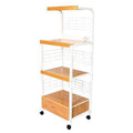White & Natural Microwave Kitchen Cart T452151