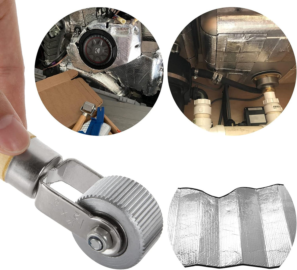 3 Pcs Car Sound Deadening Roller with Wooden Handle L7036