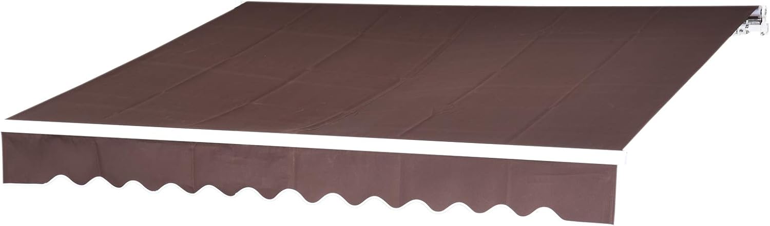 12x10 Feet Manual Retractable Patio Awning Canopy (Grey) T180