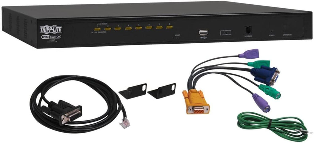 8-Port KVM Switch with On-Screen Display, 1U Rack Mount B902576