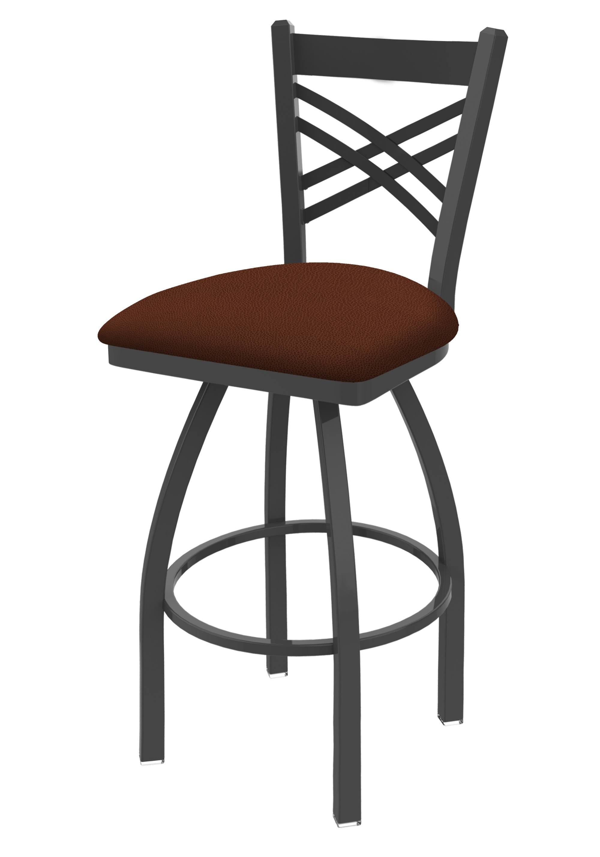 36x22 Swivel Bar Stool with Pewter Finish and Adobe Seat G2953