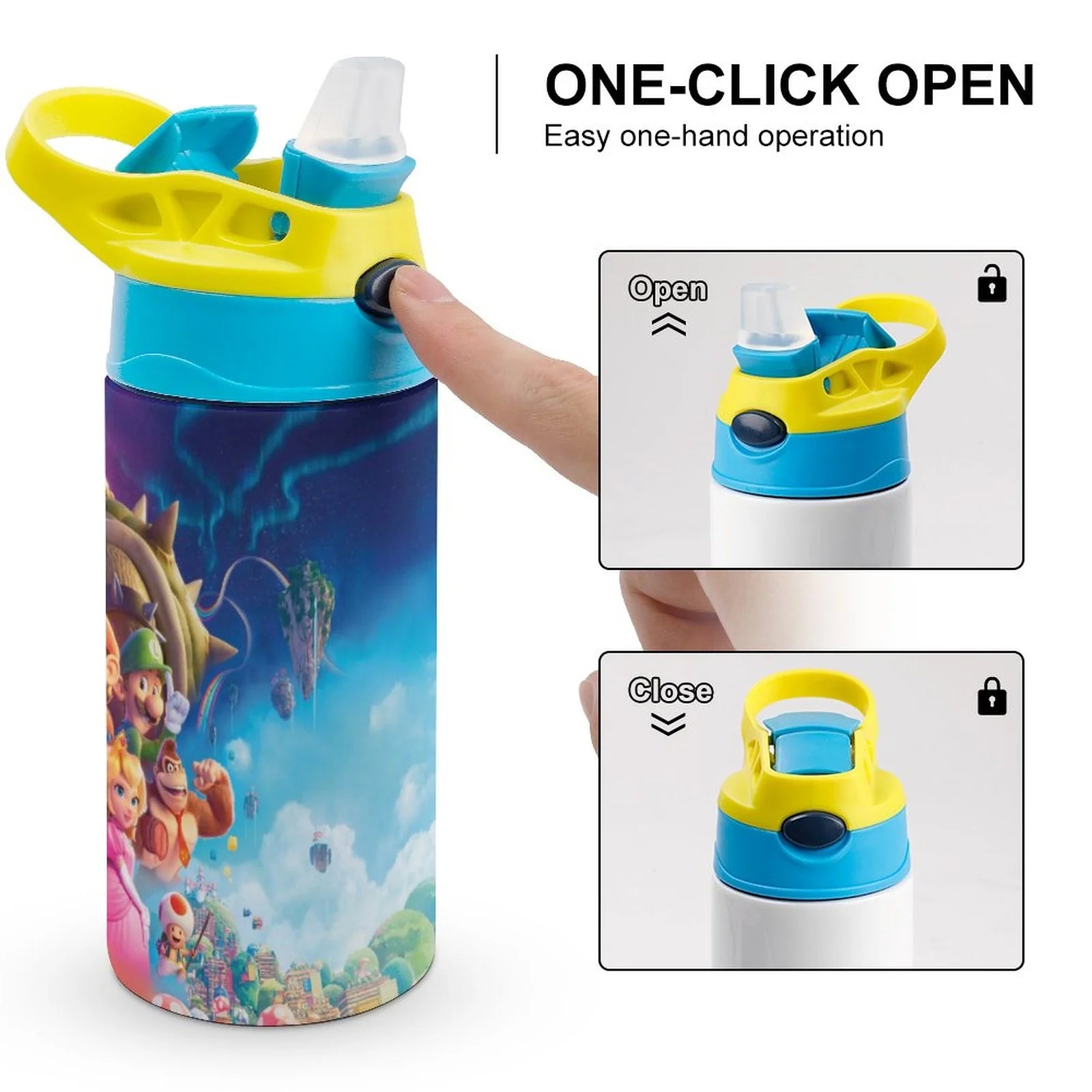 Insulated Stainless Steel Water Bottle with Straw F214861