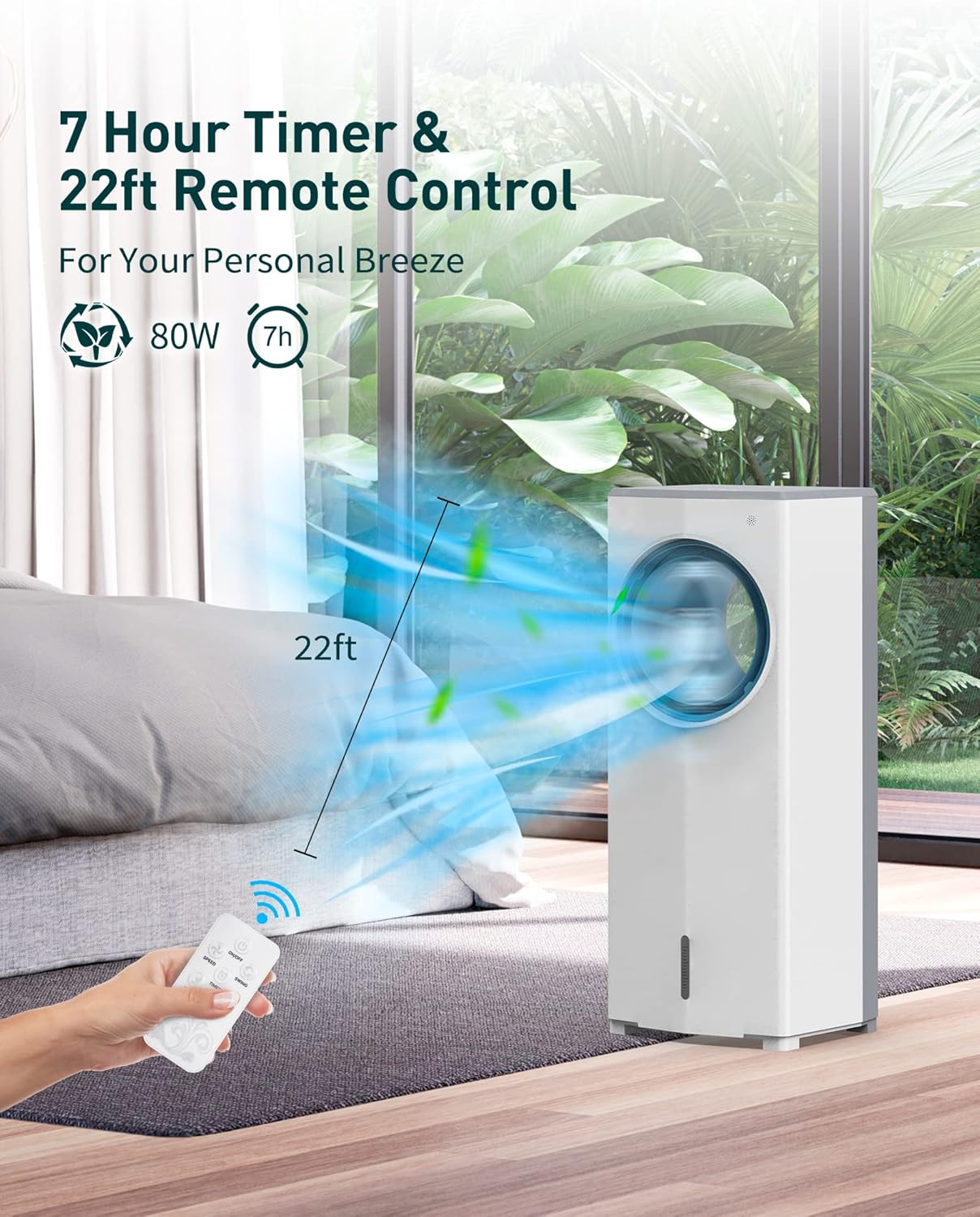 3-in-1 Portable Evaporative Air Cooler Fan with Remote Control E4988