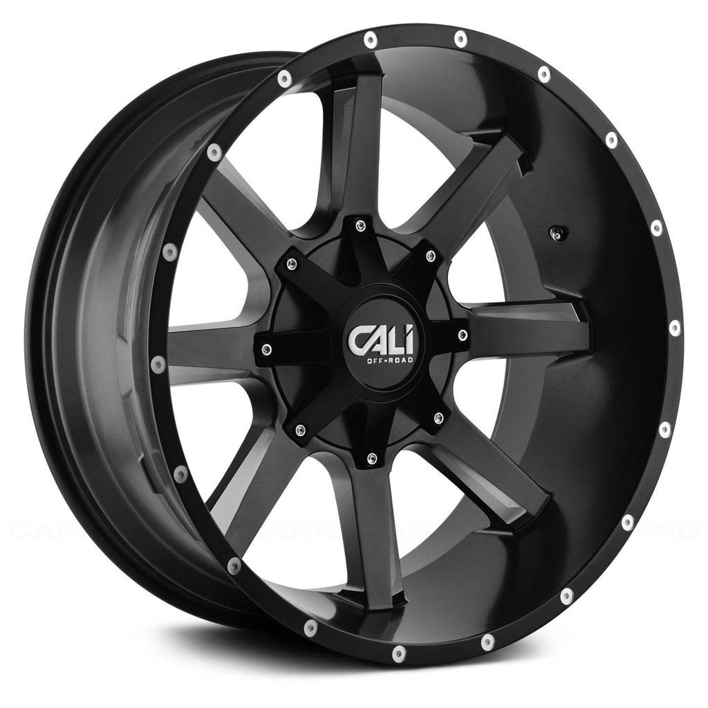 Satin Black/Milled Spokes 20x9 5-127/5-139.7 18mm 87mm Wheels X9424