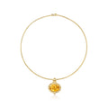 Vintage Citrine Omega Necklace in 14kt and 18kt Yellow Gold Q5479