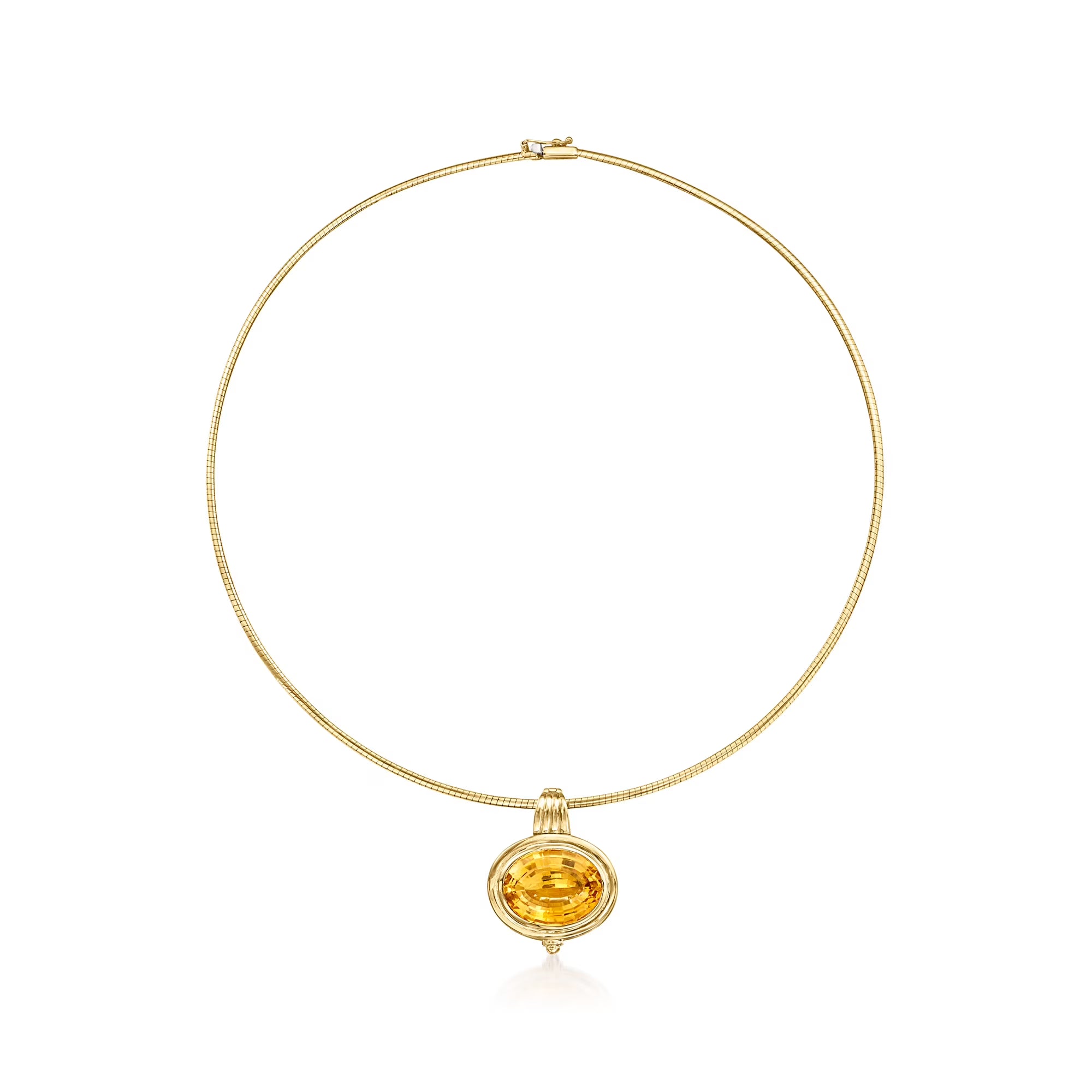 Vintage Citrine Omega Necklace in 14kt and 18kt Yellow Gold Q5479