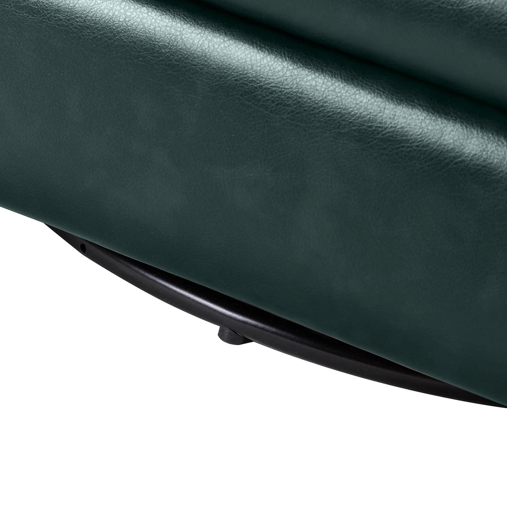 Green Faux Leather Swivel Accent Chair Set of 2 O604