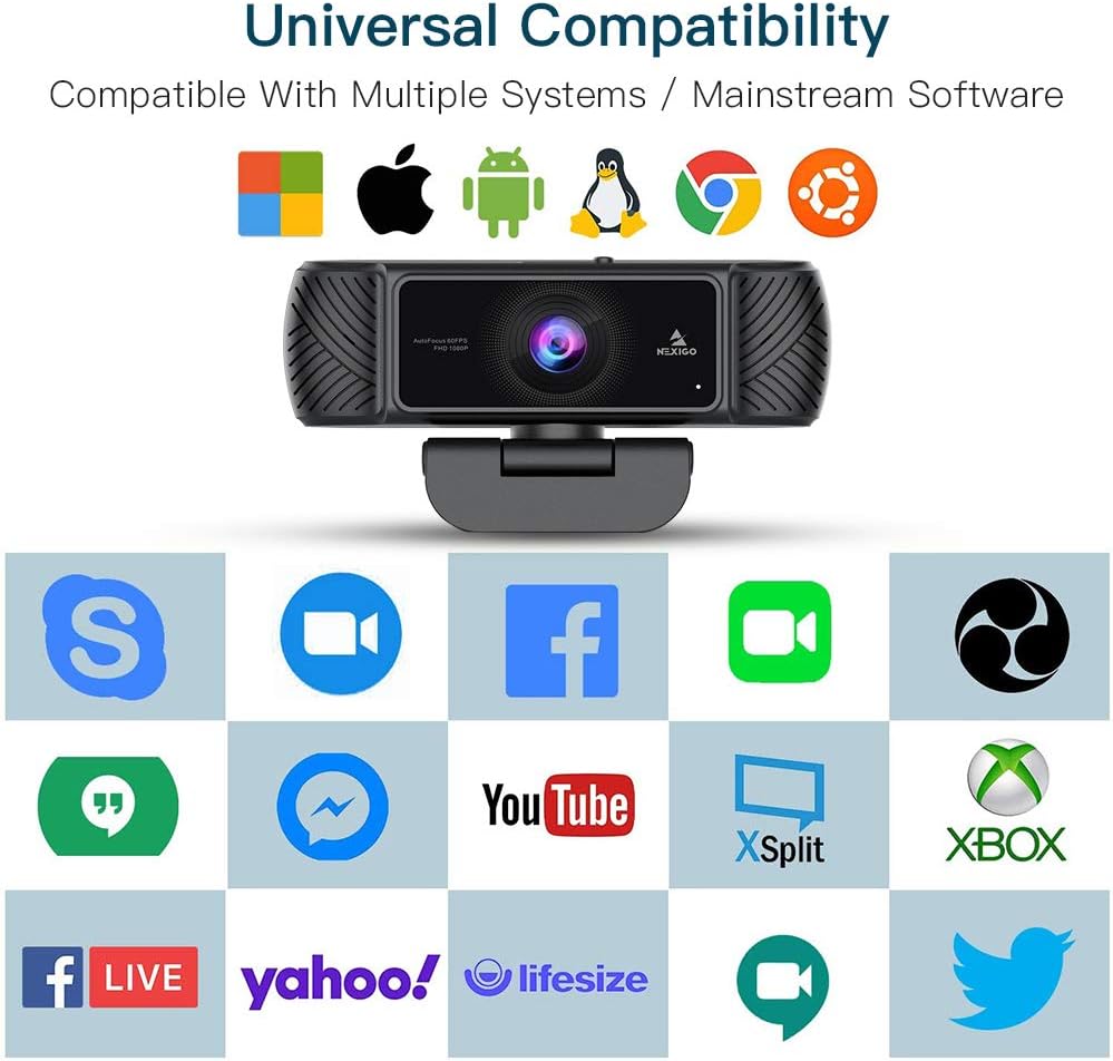1080P USB Webcam with Microphone and Tripod P447