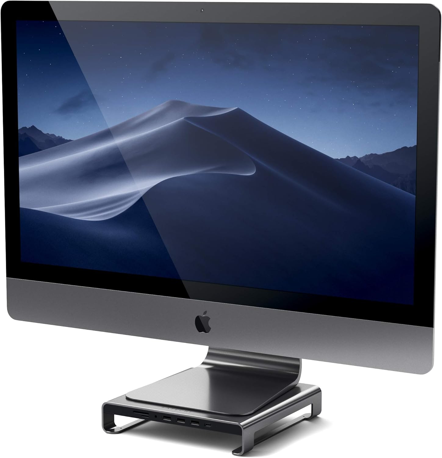 Type-C Aluminum Monitor Stand Hub with USB-C Data, USB 3.0, Micro/SD Card Slots & 3.5mm Headphone Jack Z81441