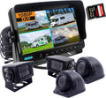 7 inch 1080P Backup Camera System with DVR Recorder, Quad Split Screen, Car Monitor + 2X Waterproof Reversing Cameras + 2X Safety Sides Camera G6266