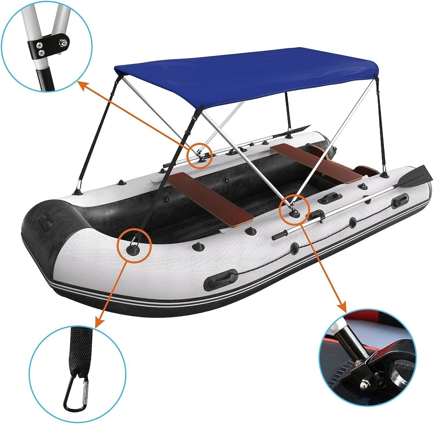 Bimini Top with Aluminum Frame Oxford Cloth Cover O650257