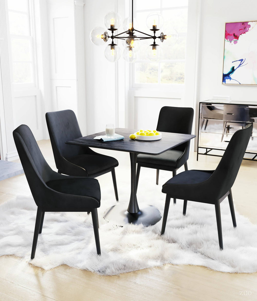 Black Dining Chair Set of 2 V291106