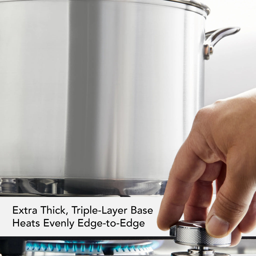 3-Ply Stainless Steel Induction Stockpot with Lid, 8 Quart L209893