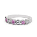 14K White Gold Eternity Band with Pink Sapphire and Diamond H829721