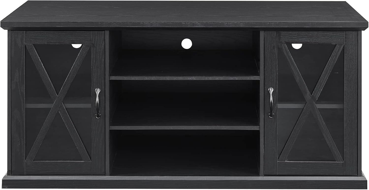 Black TV Stand with Storage Adjustable Shelves C223038