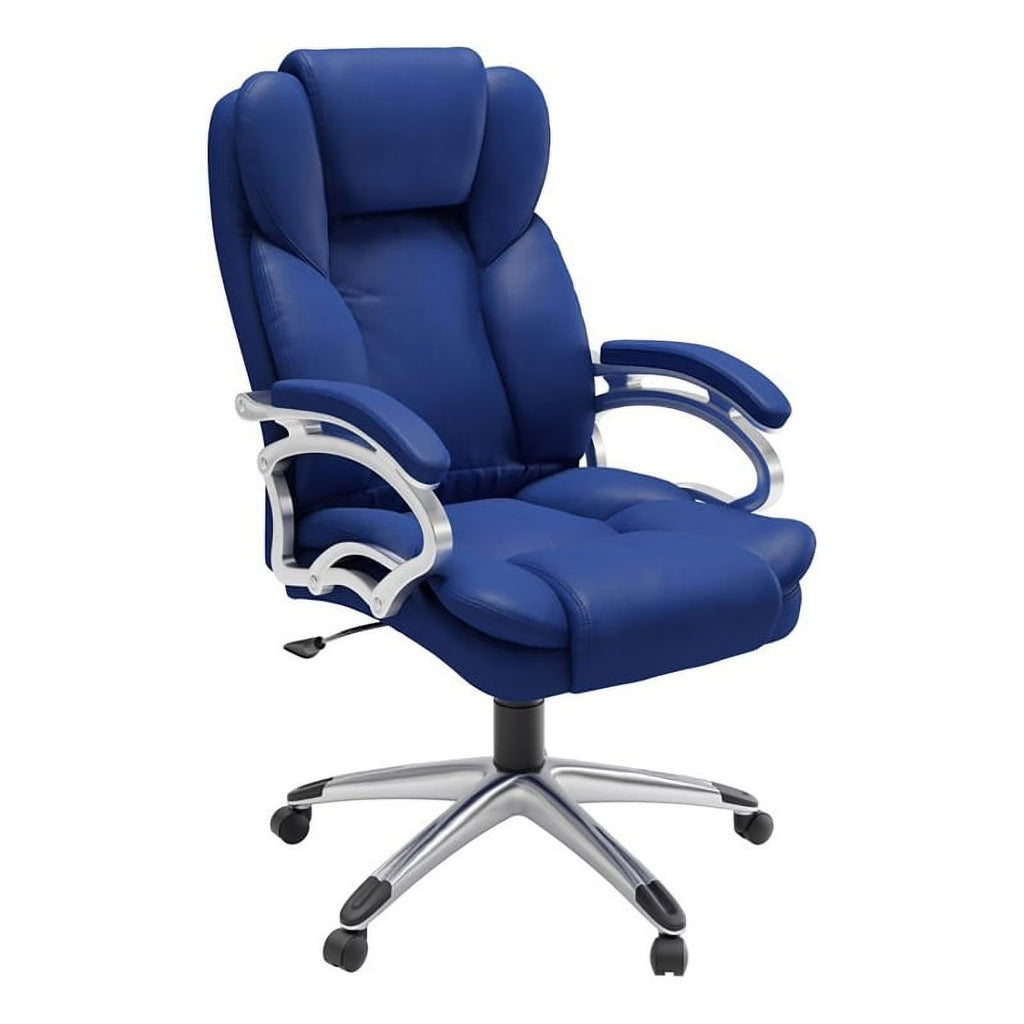 Blue Faux Leather Executive Office Chair J670