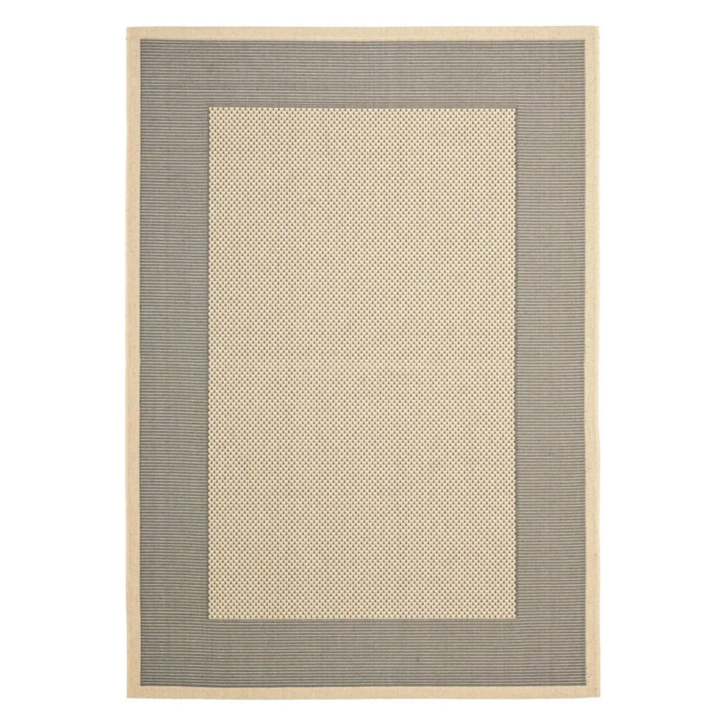 Natural/Gold Striped Border Indoor/Outdoor Area Rug P627