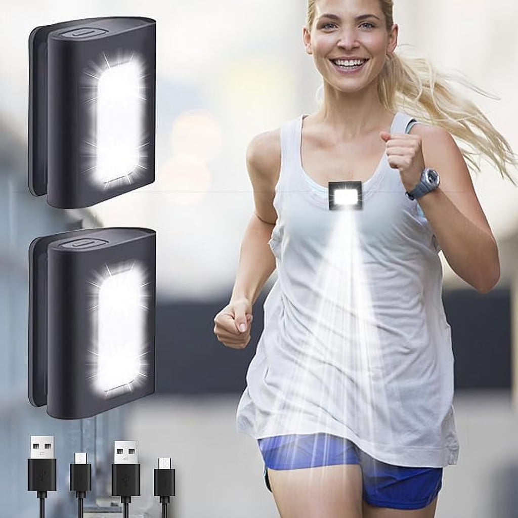 2Pack USB Rechargeable LED Clip on Running Light T33799