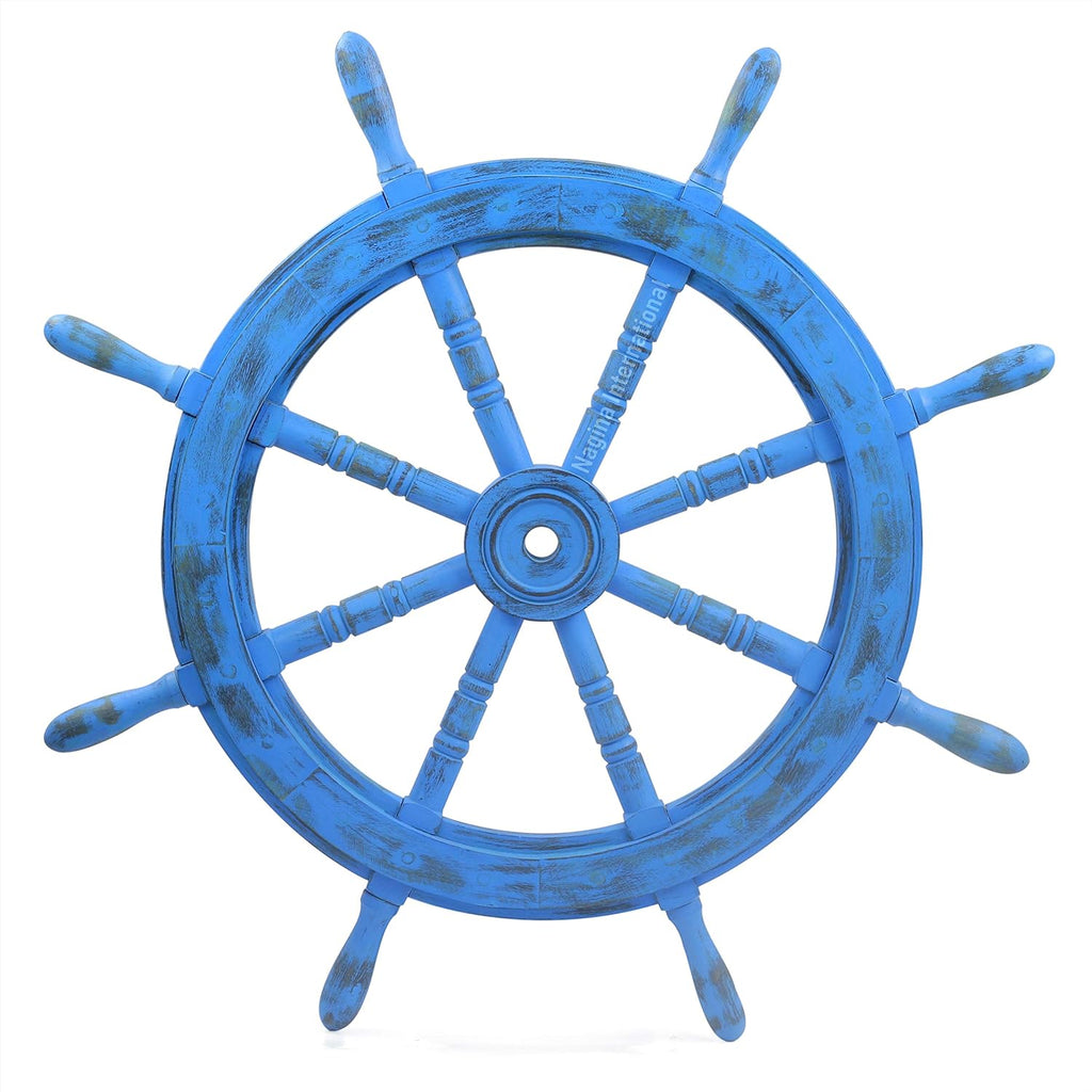 12 Inches Dark Rosewood Wooden Ship Wheel Wall Decor, Pack of 2 M925