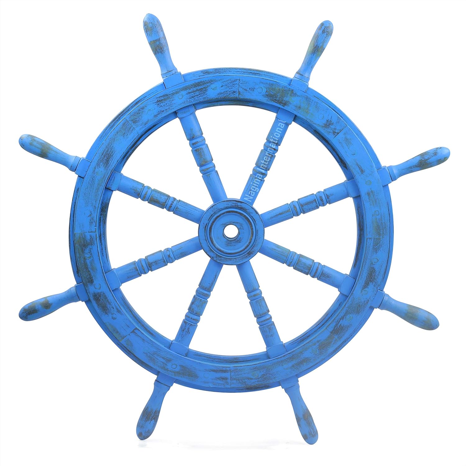 12 Inches Dark Rosewood Wooden Ship Wheel Wall Decor, Pack of 2 M925
