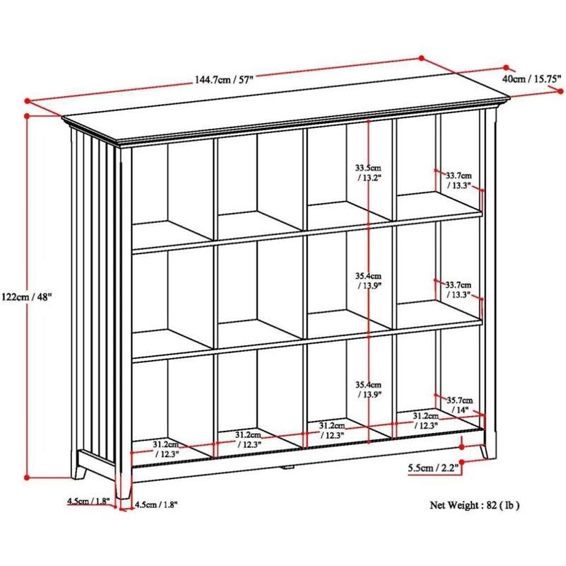 12 Cube Solid Wood Storage in Distressed Grey E629